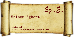 Sziber Egbert névjegykártya